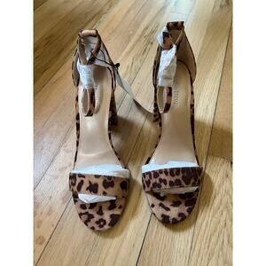 NEW The Drop Rebecca Leopard Print Strappy Heals Open Toe Women's 7 Glam Sexy